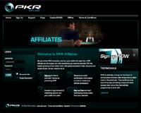 Screenshot della Pagina Affiliati PKR